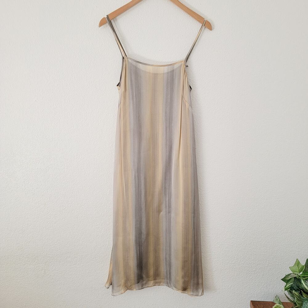 Banana Republic Silk Slip Dress Pastel Neutral Midi Size 4